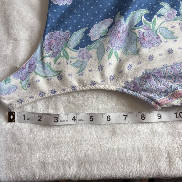 Aeropostale Floral Boho Sleeveless Rayon Dress White & Blue Size Small - Picture 10 of 11